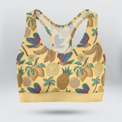 Tropical Fruits and Animals Sports Bra for Women