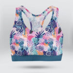 Tropical Coastal Coral Reef Border Sports Bra for Women