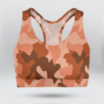 Army Orange Camo Sports Bra for Women