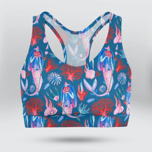 Wonderful Undersea and Mermaid Sports Bra for Women