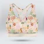 Tropical Summer Beach Patchwork Pattern Sports Bra for Women