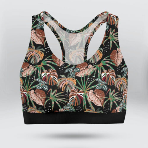 Tropical Forest Pattern Sports Bra for Women