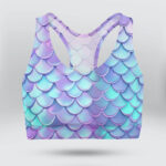 Holographic Mermaid Scales Sports Bra for Women