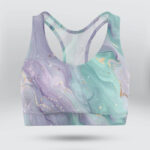 Abstract Marble Swirl Sports Bra for Women