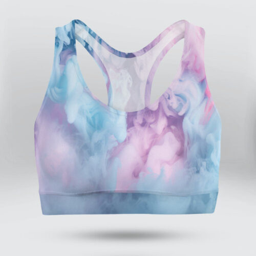 Surreal Pastel Smoke Art Sports Bra for Women