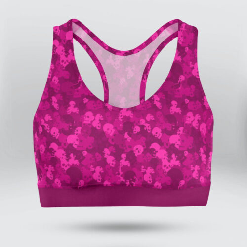 Skull Camo Pattern Sports Bra for Women