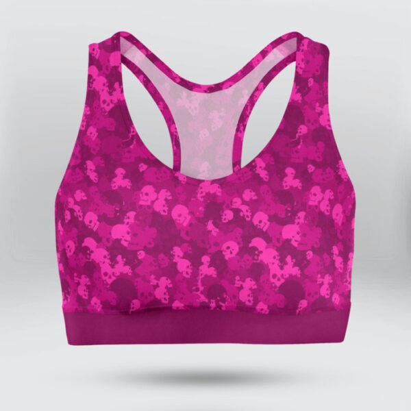 Skull Camo Pattern Sports Bra for Women