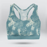 Summer Tropical With Palm Leaves Pattern Sports Bra for Women