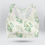 Reenery Leaves And Chrysantemum Sports Bra for Women