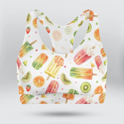 Colorful Fruit Popsicle Sports Bra for Women