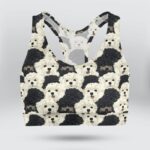 Poodle In Camouflage Pattern Sports Bra for Women