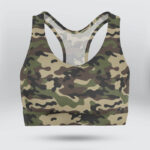 Army Green Camo Sports Bra for Women