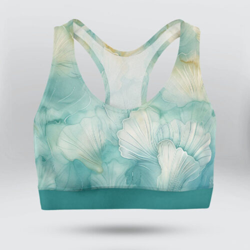 Abstract Sea Shells Sports Bra for Women