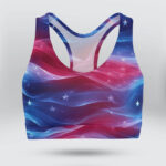 USA American Flag Smoke Sports Bra for Women