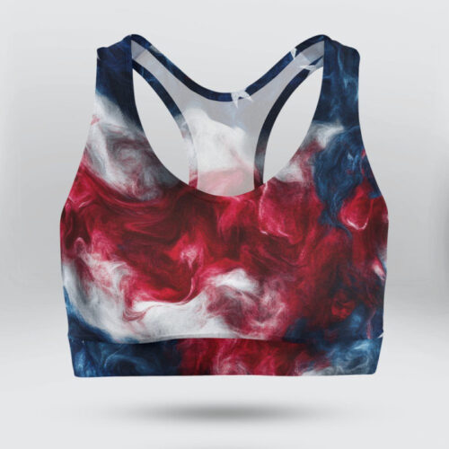 USA Flag Smoke Sports Bra for Women