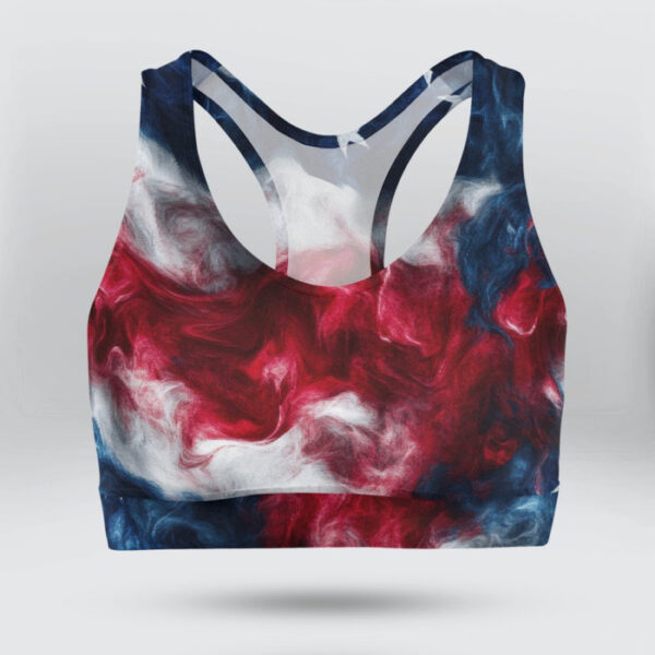 USA Flag Smoke Sports Bra for Women