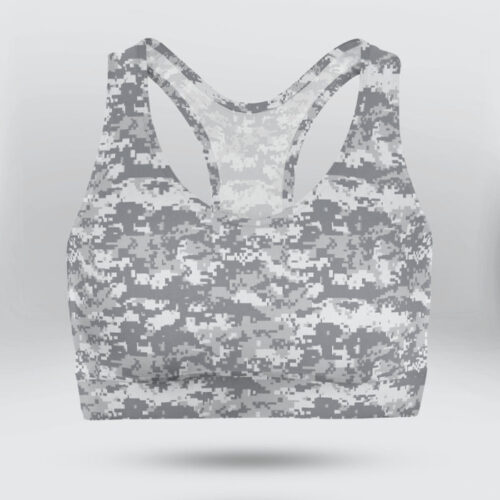 Abstract Army or Hunting Camo Sports Bra for Women