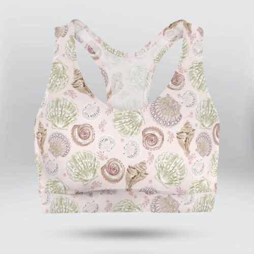 Summer Sea Shells Sports Bra for Women