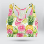 Watercolor Pineapple & Lemon's Patterns Sports Bra for Women