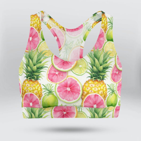 Watercolor Pineapple & Lemon's Patterns Sports Bra for Women