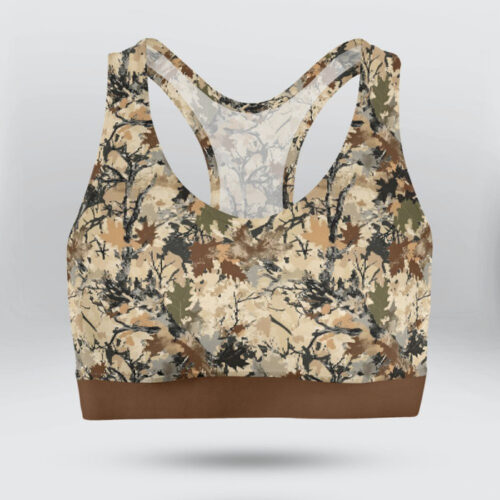 Tree Forest Camo Pattern Sports Bra for Women