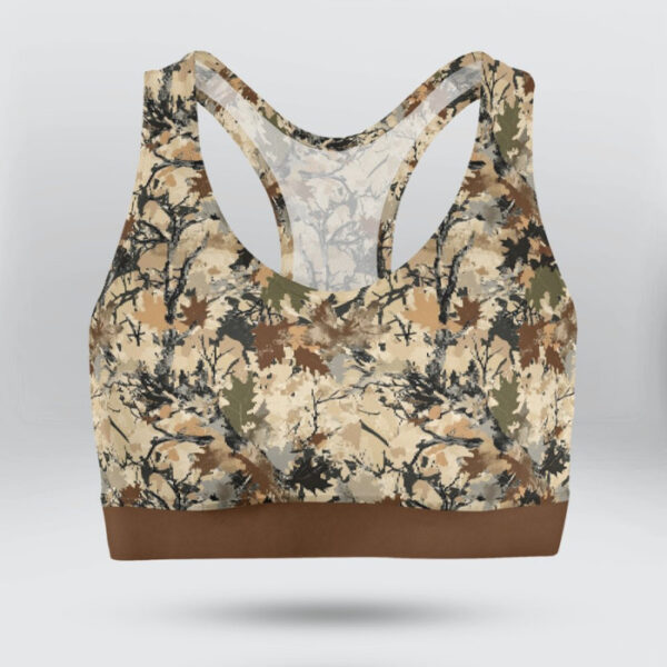 Tree Forest Camo Pattern Sports Bra for Women