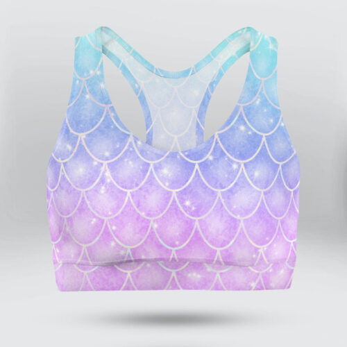 Colorful Fish Scale Sports Bra for Women