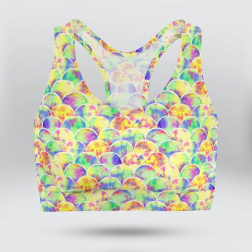 Bright Scales Abstract Sports Bra for Women