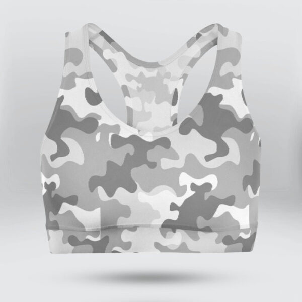 Army Gray Camo Sports Bra for Women