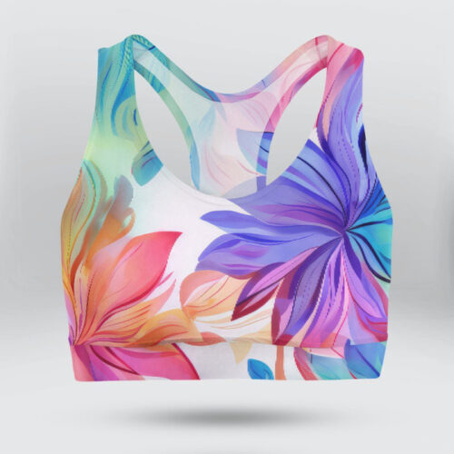 Tie Dye Daisy Sports Bra for Women