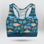 Islands And Palm Tree Pattern Sports Bra for Women