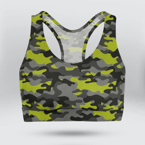 Army Yellow Camo Sports Bra for Women