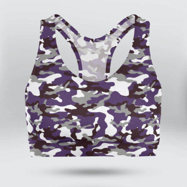 Army Purple Camo Sports Bra for Women