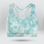 Abstract Ocean Wave Sports Bra for Women