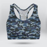 Army Blue Camo Sports Bra for Women