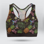 Palm Tree Leaves and Coconut Tropical Pattern Sports Bra for Women