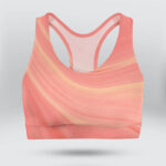 Soft Pastel Red Marble Sports Bra for Women