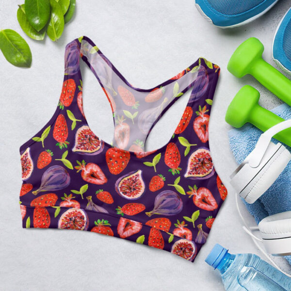Summer Fruit Strawberry and Figs Sports Bra for Women