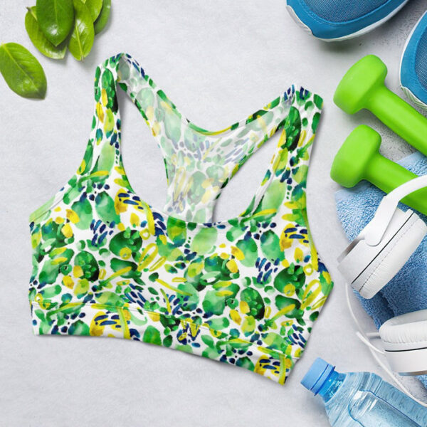 Abstract Fish on White Background Sports Bra for Women