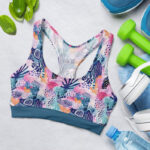 Tropical Coastal Coral Reef Border Sports Bra for Women