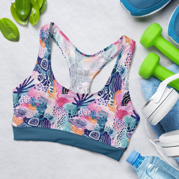 Tropical Coastal Coral Reef Border Sports Bra for Women