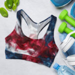 USA Flag Smoke Sports Bra for Women