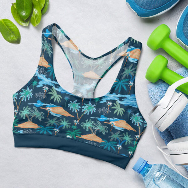 Islands And Palm Tree Pattern Sports Bra for Women