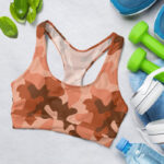 Army Orange Camo Sports Bra for Women