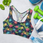 Bright Neon Splatter Camo Art Sports Bra for Women