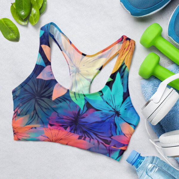 Tie Dye Daisy Flowers Sports Bra for Women
