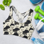Poodle In Camouflage Pattern Sports Bra for Women