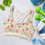 Tropical Summer Beach Patchwork Pattern Sports Bra for Women