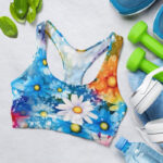 Cute Tie Dye Daisy Flowers Sports Bra for Women