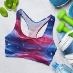 USA American Flag Smoke Sports Bra for Women